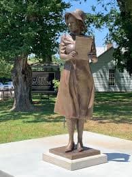 Memorial statue to Alice Dunnigan, now located in Russellville, Kentucky.