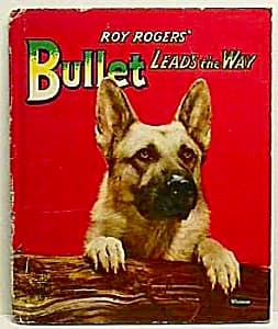 Red movie poster promoting a film, "Bullet Leads the Way."