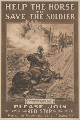 A British poster for people to donate to help the animals to save the soldiers.