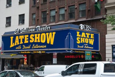 This photo from istock shows the marquis stating the "Late Show with David Letterman" but it is clearly idenfied as the Ed Sullivan Theater