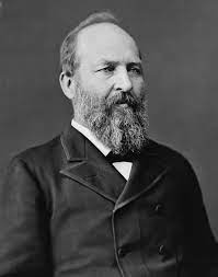 President James Garfield, press photograph with him in a business suit
