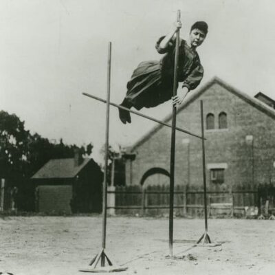 University of Arizona Special Collections; Ina Gittings on the pole vault