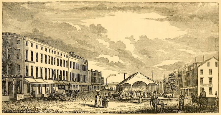 a market square where slave auctions were held.