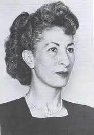 A black-and white head shot of Luisa Moreno.  Her hair is styled in an "up do" and she wears a simple necklace.