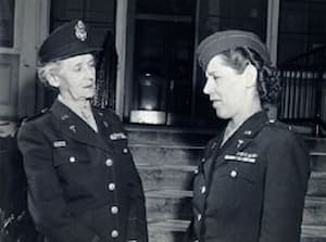 A photo of Major Davidson with Eunice Young, the woman who kept a diary throughout the ordeal. 
