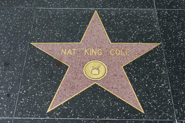 A color photograph of Nat King Cole's Hollywood Star of Fame