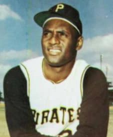 This color photo of Clemente is most likely from a baseball card