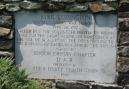 DAR Monument to Sybil Ludington placed in 1961