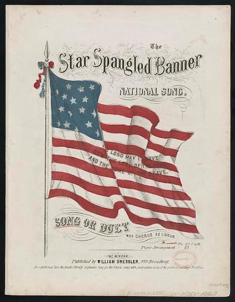 Sheet music for the Star Spangled Banner