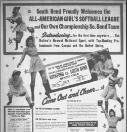 This is a sample of the ads that were run for people to attend the baseball games. This one was for Rockford vs South Bend. 
