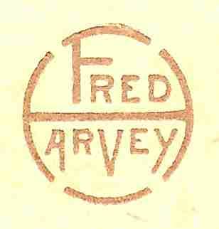 This is a logo for the Fred Harvey company. It's very stylized and could stil be used today.
