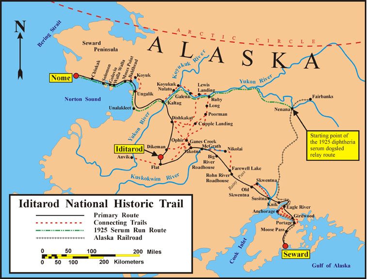 Map of historic Iditarod