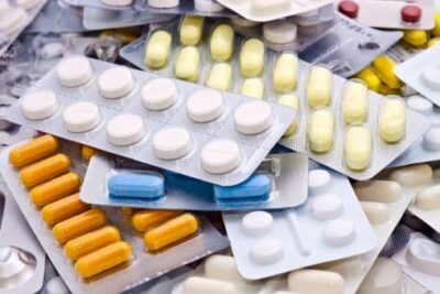 a stock photograph of pills in modern packaging.