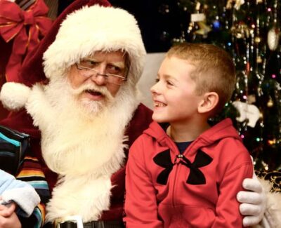 Boy talks to Santa