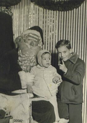 Santa with children, 1950s