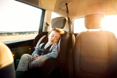 car safety; sleeping toddler in car seat