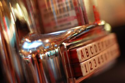This shows the controls on a table top jukebox remote control system. These were very popular in  diners.