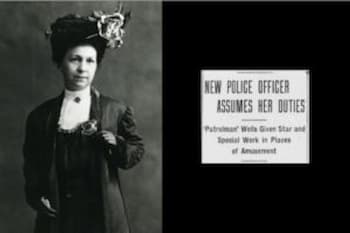 This is the same professional photo of Wells shown above, but it is paired with a newspaper article about her new  duties.